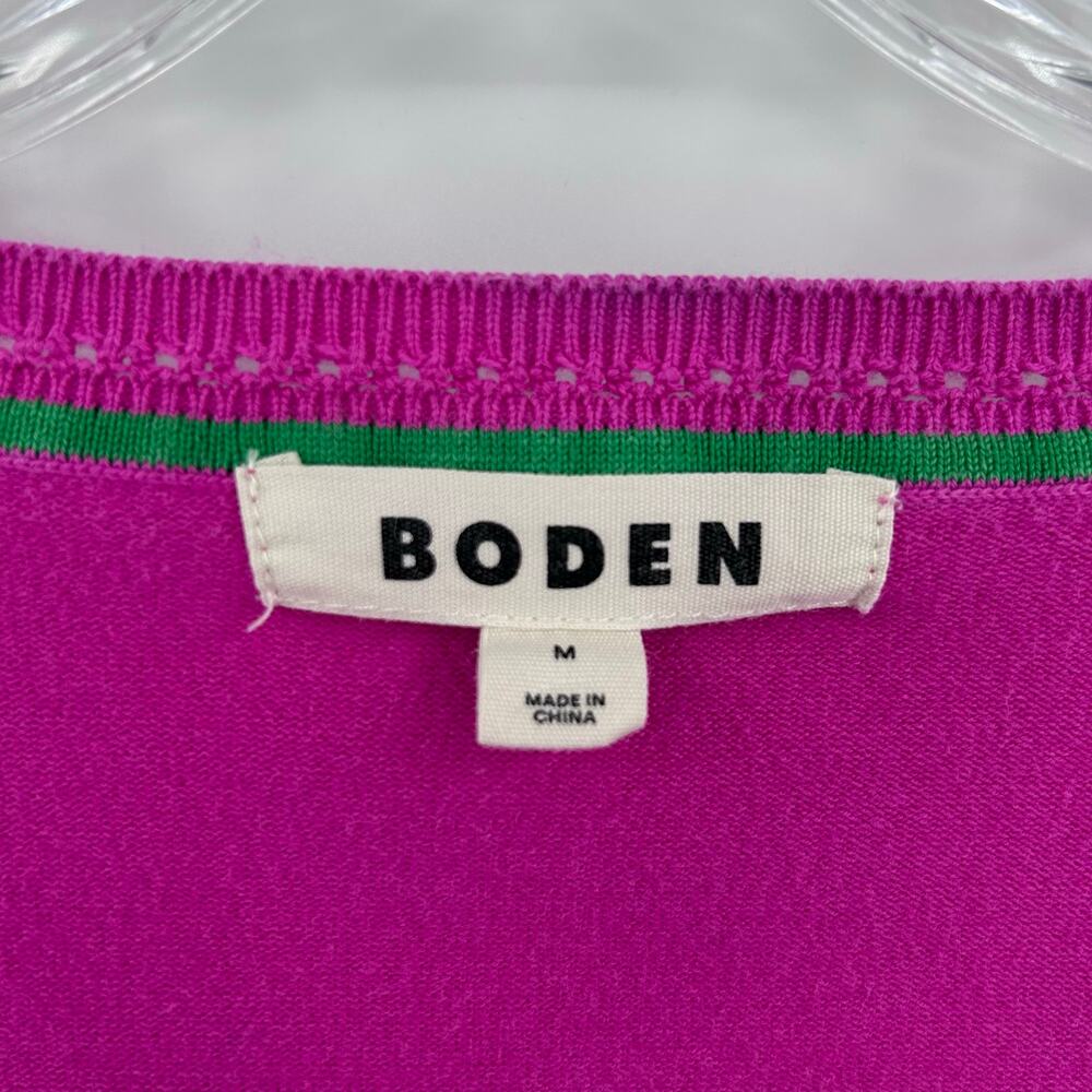 Boden Catriona Cotton V Neck Jumper Sweater Tickled Pink Long Sleeve Knit M - Picture 6 of 11